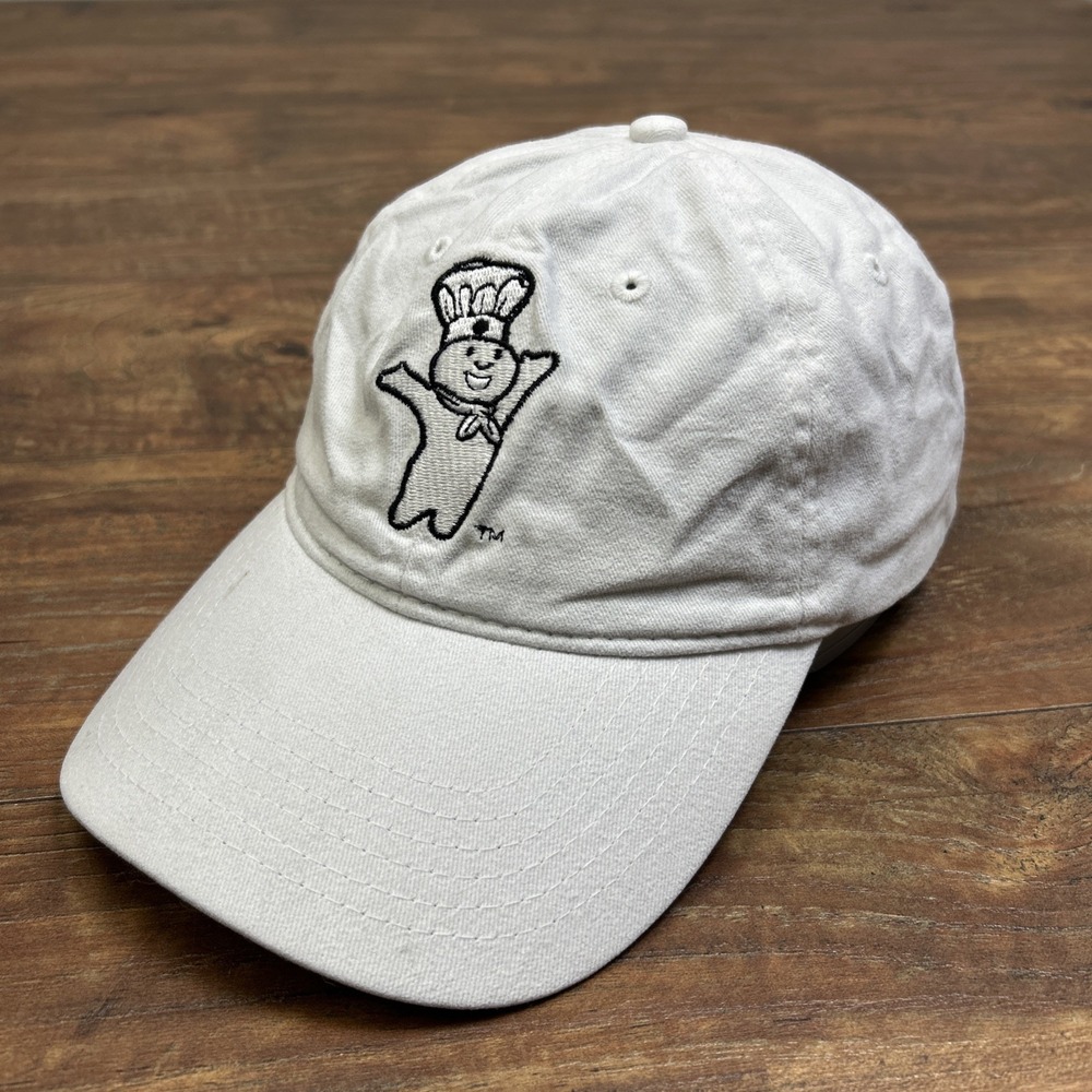 Pillsbury Doughboy White Embroidered Strapback Hat Cap Adult Vintage